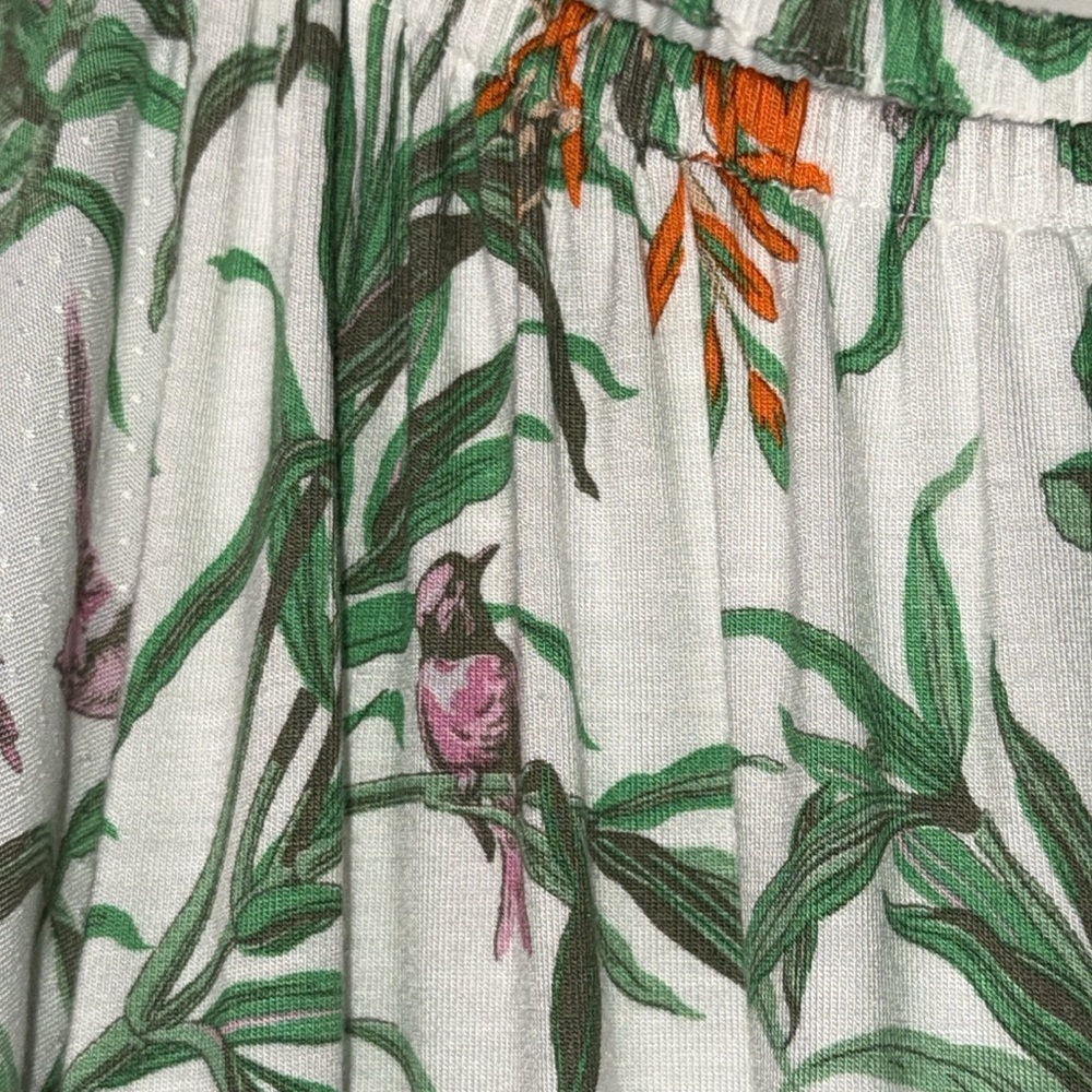 Anthropologie White Floral Long Sleeve Blouse with Pink Birds Size Medium‎ - Picture 4 of 6